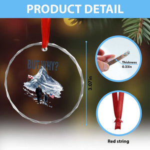 But Why Penguin Crystal Glass Ornament Head Towards The Mountains Penguin Meme TS14 Print Your Wear