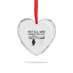 But Why Penguin Heart Crystal Glass Ornament Not All Who Wander Are Lost TS14 Print Your Wear