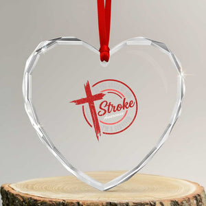 By The Grace Of God I'm A Survivor Stroke Awareness Heart Crystal Glass Ornament TS11 Transparent Glass 3'' Heart Print Your Wear