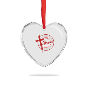 By The Grace Of God I'm A Survivor Stroke Awareness Heart Crystal Glass Ornament TS11 Print Your Wear