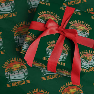 Cabo San Lucas Mexico Wrapping Paper Roll Beach Summer Vacation Family Trip Retro 70s TS10 Green Print Your Wear
