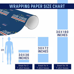 Cabo Verde Athletic Varsity Style Wrapping Paper Roll Cape Verde Flag Stars National Pride