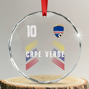 Cabo Verde Football Crest Pride Jersey Style Crystal Glass Ornament Cape Verde Soccer Fan Number 10 Athletic