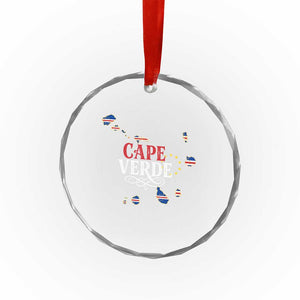 Cabo Verde Islands Flag Map Crystal Glass Ornament Cape Verde Vintage Pride TS02 Print Your Wear