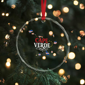 Cabo Verde Islands Flag Map Crystal Glass Ornament Cape Verde Vintage Pride TS02 Print Your Wear