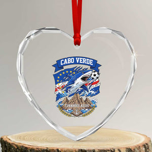 Cabo Verde Tubarões Azuis Soccer Pride Heart Crystal Glass Ornament Cape Verde Blue Sharks Football Fans TS02 Transparent Glass 3'' Heart Print Your Wear
