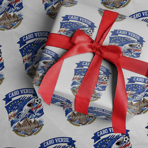 Cabo Verde Tubarões Azuis Soccer Pride Wrapping Paper Roll Cape Verde Blue Sharks Football Fans TS02 White Print Your Wear