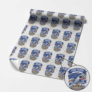 Cabo Verde Tubarões Azuis Soccer Pride Wrapping Paper Roll Cape Verde Blue Sharks Football Fans TS02 Christmas Plaid Print Your Wear