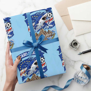 Cabo Verde Tubarões Azuis Soccer Pride Wrapping Paper Roll Cape Verde Blue Sharks Football Fans TS02 Light Blue Print Your Wear