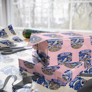 Cabo Verde Tubarões Azuis Soccer Pride Wrapping Paper Roll Cape Verde Blue Sharks Football Fans TS02 Light Pink Print Your Wear