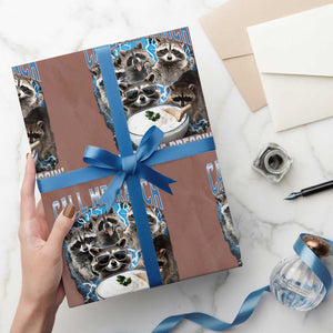 Call Me Ranch Cause I Be Dressing Wrapping Paper Roll Funny Raccoon Meme TS11 Mocha Print Your Wear