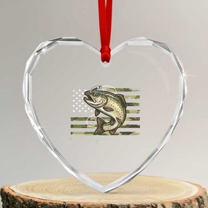 Camo Bass Fishing Heart Crystal Glass Ornament Patriotic US Flag Fisherman TS10 Transparent Glass 3'' Heart Print Your Wear