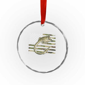 Camo Fish Hook Fishing Crystal Glass Ornament Patriotic US Flag Fisherman Camouflage Bass Fishing TS10 Print Your Wear