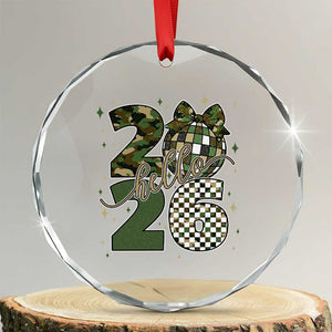 Camo Happy New Year Party 2026 Crystal Glass Ornament Camouflage Disco Ball TS11 Transparent Glass 3'' Circle Print Your Wear