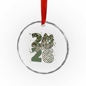 Camo Happy New Year Party 2026 Crystal Glass Ornament Camouflage Disco Ball TS11 Print Your Wear