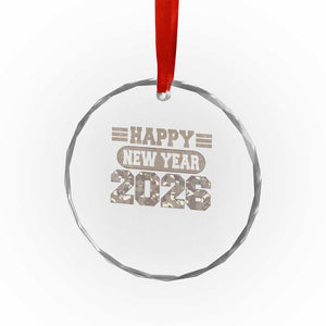 Camo Happy New Year Party 2026 Crystal Glass Ornament Camouflage NYE Party TS11 Print Your Wear