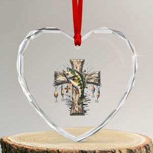 Camo Jesus Cross Fishing Heart Crystal Glass Ornament Faith Family Fishing Fathers Day TS12 Transparent Glass 3'' Heart Print Your Wear