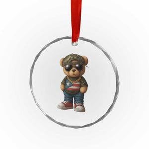Camo Teddy Bear Puerto Rico Flag Crystal Glass Ornament Camouflage Rican Boricua TS10 Print Your Wear