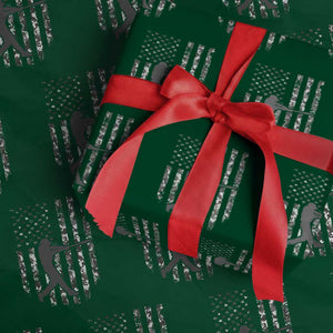 Camo US Flag Baseball Player Wrapping Paper Roll Retro Camouflage American Flag Patriotic TS10 Green Print Your Wear