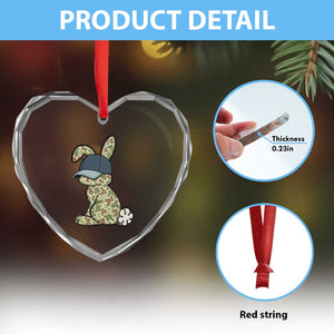 Camouflage Bunny Heart Crystal Glass Ornament Funny Hunter Easter Gift TS12 Print Your Wear