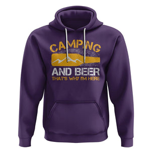 Camping And Beer That's Why I'm Here Drinking Hoodie TS09 Purple Printyourwear