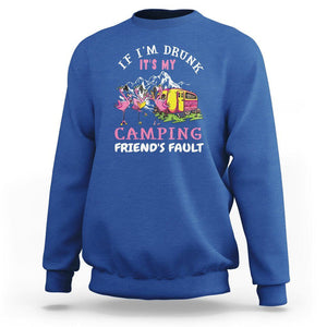 Camping Beer Lover Sweatshirt If I'm Drunk It's My Camping Friend's Fault Funny Flamingo TS09 Royal Blue Printyourwear