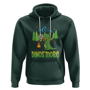 Camping Dinosaur Hoodie Dinos'more Funny Campfire Camper TS09 Dark Forest Green Printyourwear