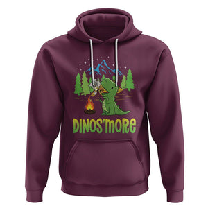 Camping Dinosaur Hoodie Dinos'more Funny Campfire Camper TS09 Maroon Printyourwear