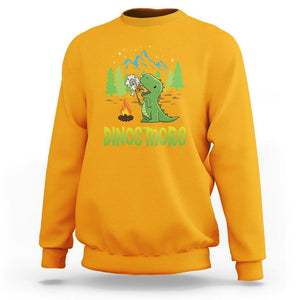 Camping Dinosaur Sweatshirt Dinos'more Funny Campfire Camper TS09 Gold Printyourwear