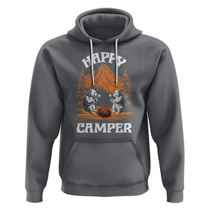 Camping Hoodie Happy Camper Funny Bear Campfire TS09 Charcoal Printyourwear