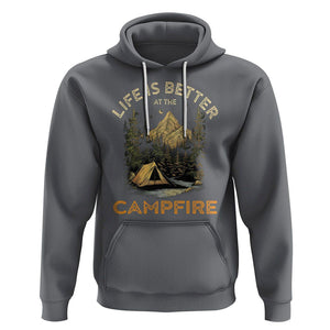 Camping Lover Hoodie Life Is Better At The Campfire TS09 Charcoal Printyourwear