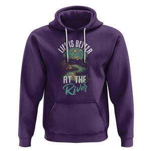 Camping Lover Hoodie Life Is Better At The River TS09 Purple Printyourwear