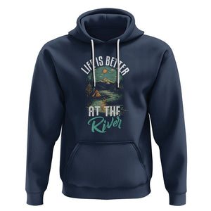 Camping Lover Hoodie Life Is Better At The River TS09 Navy Printyourwear