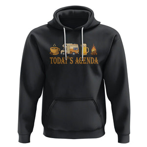 Camping Lover Hoodie Today's Agenda Road Trip RV Motorhome Campfire TS09 Black Printyourwear