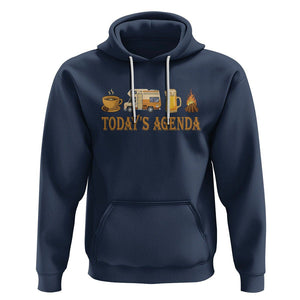 Camping Lover Hoodie Today's Agenda Road Trip RV Motorhome Campfire TS09 Navy Printyourwear