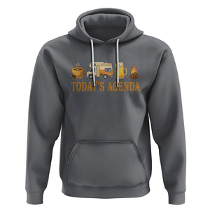 Camping Lover Hoodie Today's Agenda Road Trip RV Motorhome Campfire TS09 Charcoal Printyourwear