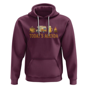 Camping Lover Hoodie Today's Agenda Road Trip RV Motorhome Campfire TS09 Maroon Printyourwear