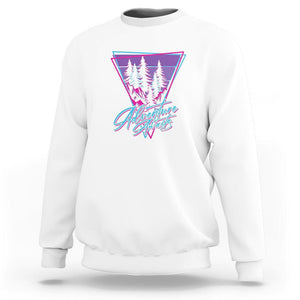 Camping Lover Sweatshirt Adventure Awaits Outdoors Hiking Mountains Climber TS09 White Printyourwear