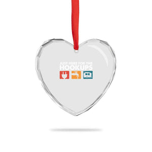 Camping RV Heart Crystal Glass Ornament Funny Just Here for The Hookups Caravan Motorhome TS10 Print Your Wear