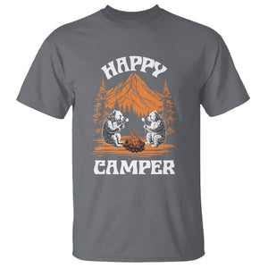 Camping T Shirt Happy Camper Funny Bear Campfire TS09 Charcoal Printyourwear