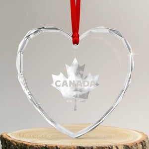 Canada Flag Heart Crystal Glass Ornament Canadian Maple Leaf Vintage Retro Sport TS10 Transparent Glass 3'' Heart Print Your Wear