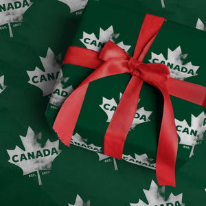 Canada Flag Wrapping Paper Roll Canadian Maple Leaf Vintage Retro Sport TS10 Green Print Your Wear
