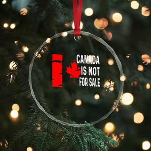 Canada Is Not For Sale Crystal Glass Ornament Maple Leaf Candadian Flag Distressed TS02 Print Your Wear