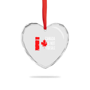Canada Is Not For Sale Heart Crystal Glass Ornament Maple Leaf Candadian Flag Distressed TS02 Print Your Wear