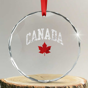 Canada Maple Leaf Crystal Glass Ornament Canadian Pride TS10 Transparent Glass 3'' Circle Print Your Wear