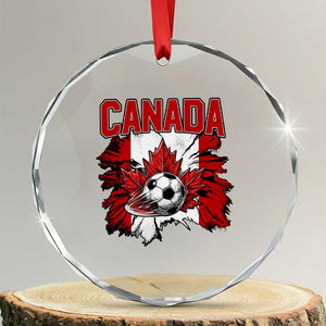 Canada Soccer Fan Crystal Glass Ornament Canadian Football Game Day Suppoter