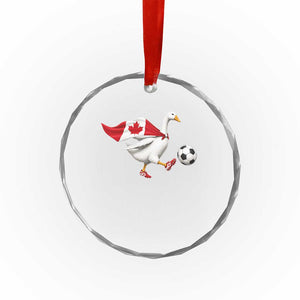 Canada Soccer Goose Crystal Glass Ornament Canadian Flag Patriotic Football Fan Graphic