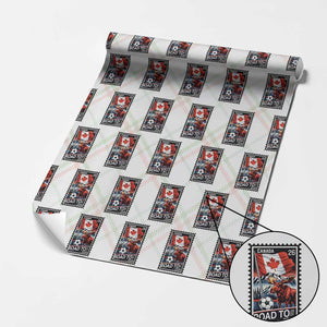 Canada Soccer Moose Wrapping Paper Roll Vintage Postal Stamp Road To 2026 TS12 Christmas Plaid Print Your Wear