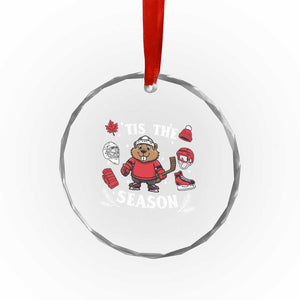 Canadian Ice Hockey Beaver Crystal Glass Ornament Tis The Season Holiday Gift TS12 Print Your Wear