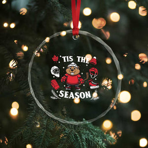 Canadian Ice Hockey Beaver Crystal Glass Ornament Tis The Season Holiday Gift TS12 Print Your Wear